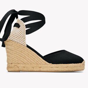 Soludos Black Wedge Espadrille
